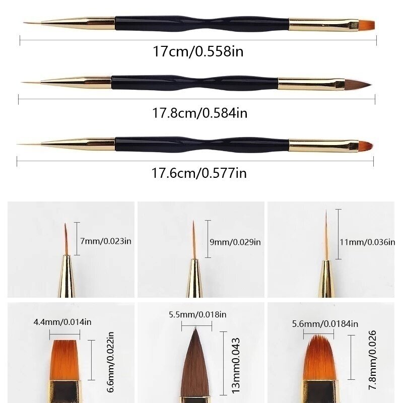 3 pezzi di penne per nail art  - Group Head Brush recensione e prezzo