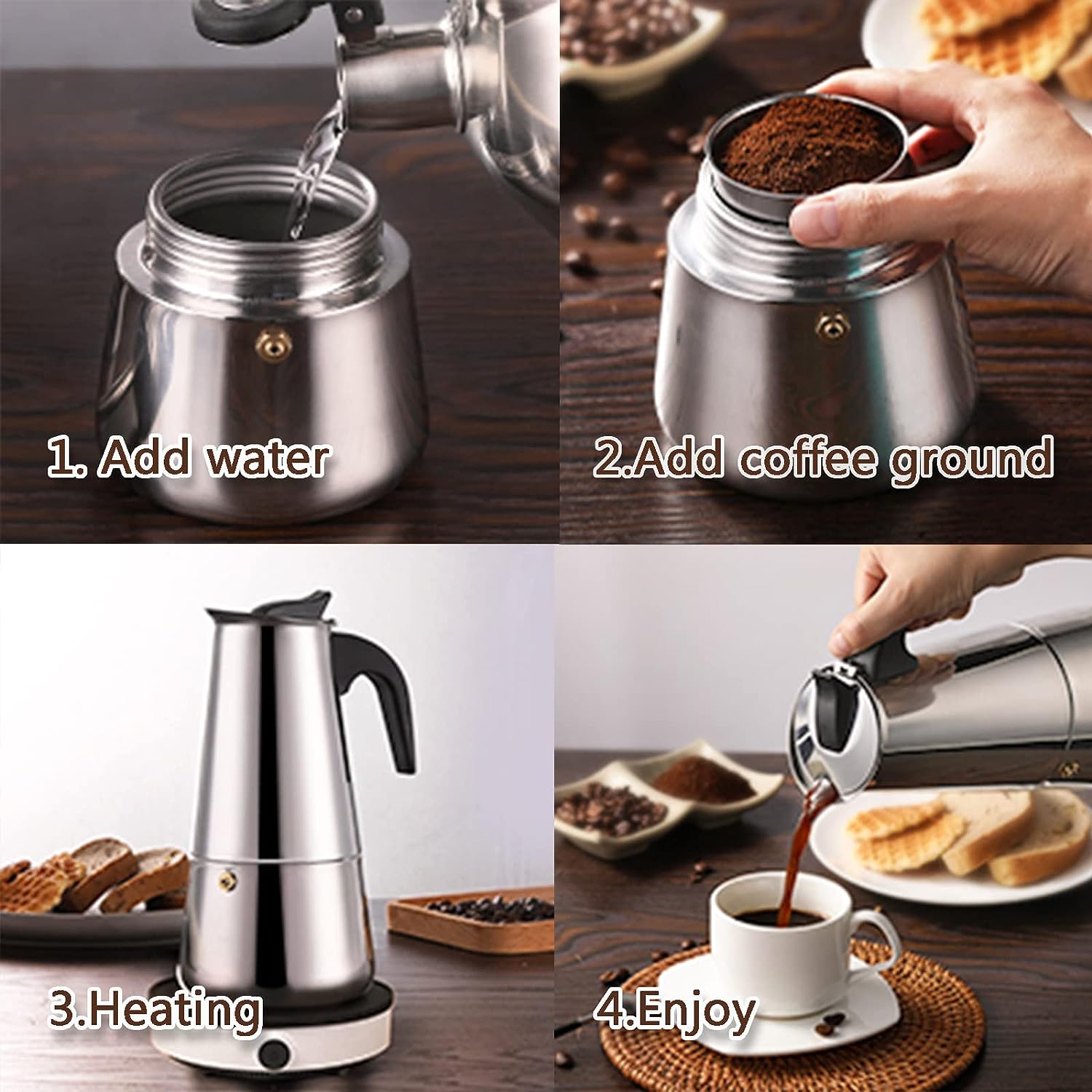 4/6/9 tazze Moka Pot Caffe Mac - Coffee Equipment Accessories recensione e prezzo
